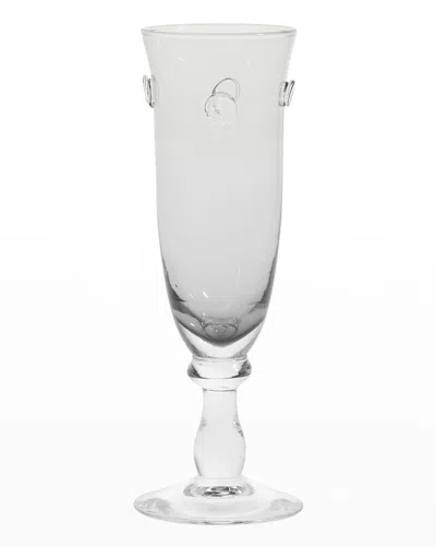 Blue Pheasant Lucia Pale Gray Champagne Flutes, Set Of 6 In White