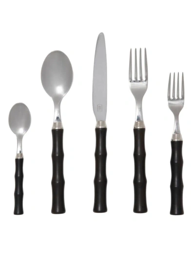 Blue Pheasant Montecito 5-piece Flatware Set In Dark Brown