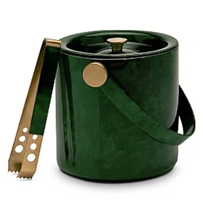 Blue Pheasant Nelson Ice Bucket With Tongs In Emerald Gloss