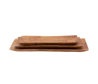 Blue Pheasant Rowan Natural Serving Trays In Brown
