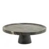 Blue Pheasant Samantha 11.5 Marble Cake Stand In Gray Marble