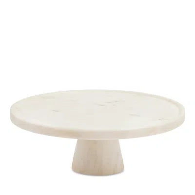Blue Pheasant Samantha 11.5 Marble Cake Stand In White Marble