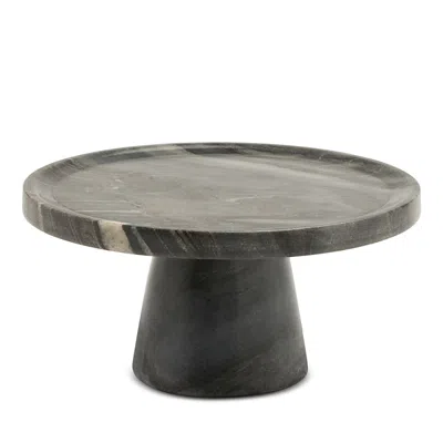 Blue Pheasant Samantha 7.5 Marble Cake Stand In Gray Marble