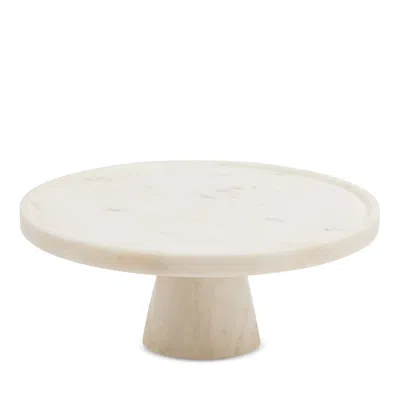 Blue Pheasant Samantha 7.5 Marble Cake Stand In White Marble
