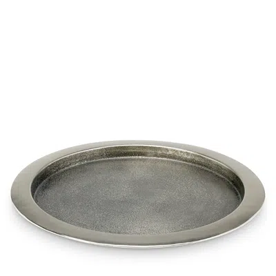 Blue Pheasant Zaxton Round Tray In Silver