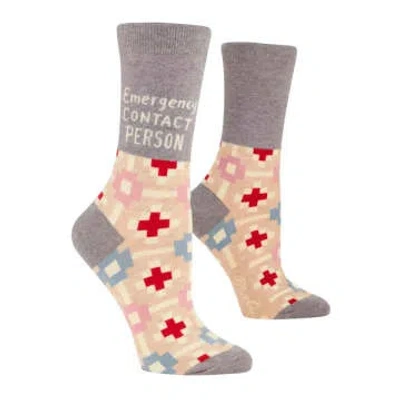 Blue Q Emergency Contact Person Women's Socks In Blue