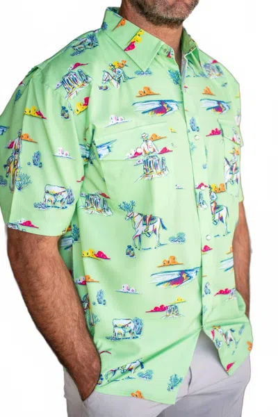 Blue Quail Clothing Co. Cattle Drive Pearl Snap Shirt In Green
