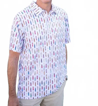 Blue Quail Clothing Co. Golf Bags Short Sleeve Polo In White In Blue