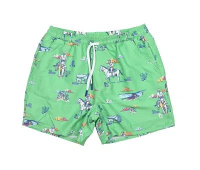 Blue Quail Clothing Co. Men's Cattle Drive Swim Trunks In Green
