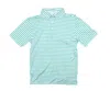 Blue Quail Clothing Co. Men's Short Sleeve Shirt In Emerald Stripe In Blue
