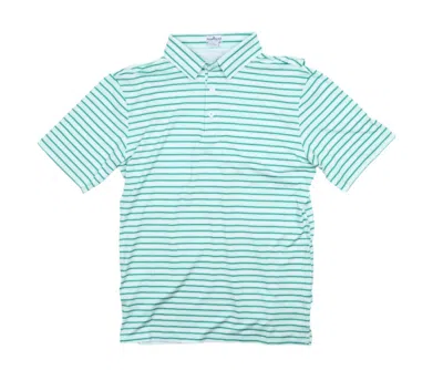Blue Quail Clothing Co. Men's Short Sleeve Shirt In Emerald Stripe In Blue