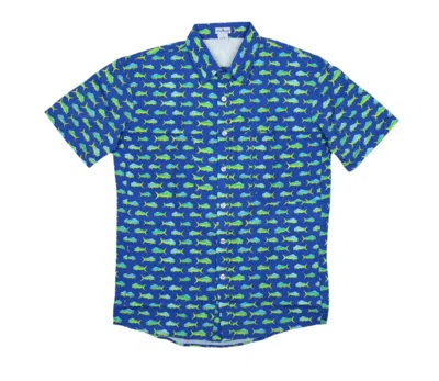 Blue Quail Clothing Co. Men's Short Sleeve Shirt In Mahi Mahi In Blue