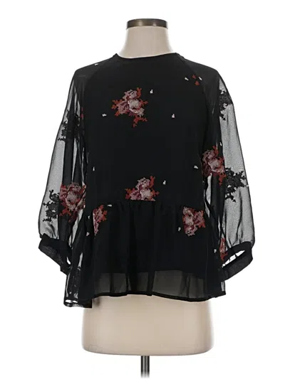 Pre-owned Blue Rain 3/4 Sleeve Blouse In Black