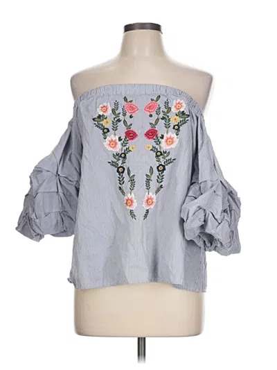 Pre-owned Blue Rain 3/4 Sleeve Blouse In Blue