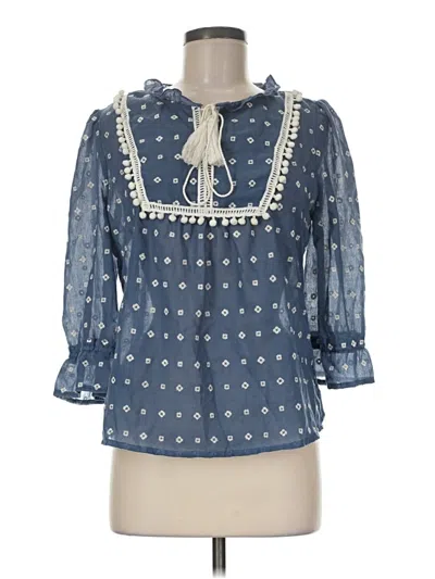 Pre-owned Blue Rain 3/4 Sleeve Blouse In Blue