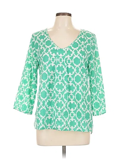 Pre-owned Blue Rain 3/4 Sleeve Blouse In Green
