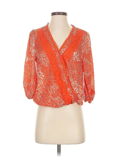 Pre-owned Blue Rain 3/4 Sleeve Blouse In Orange