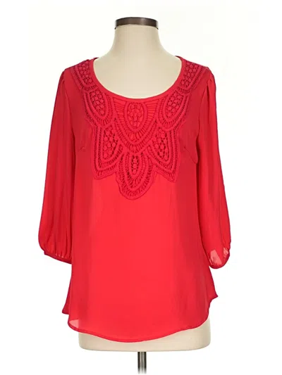 Pre-owned Blue Rain 3/4 Sleeve Blouse In Red