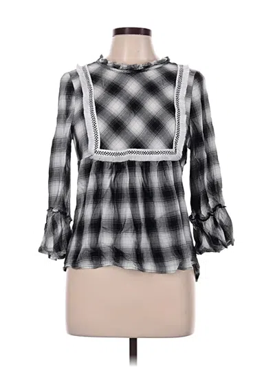 Pre-owned Blue Rain 3/4 Sleeve Blouse In Silver