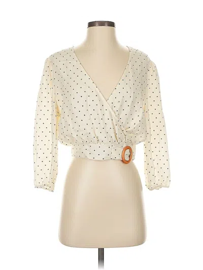 Pre-owned Blue Rain 3/4 Sleeve Blouse In White