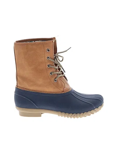 Pre-owned Blue Rain Boots In Tan