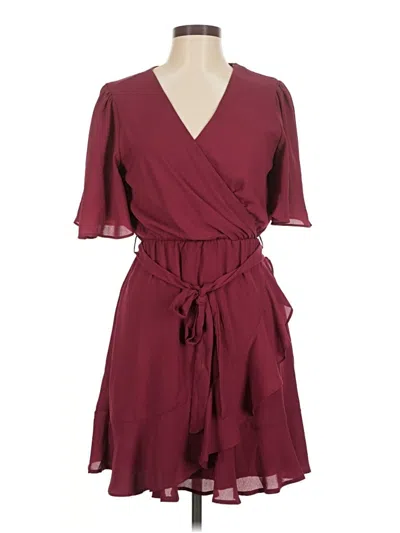 Pre-owned Blue Rain Casual Dress In Burgundy