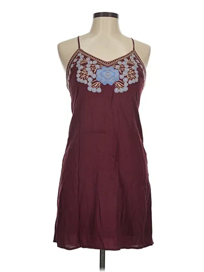 Pre-owned Blue Rain Casual Dress In Burgundy