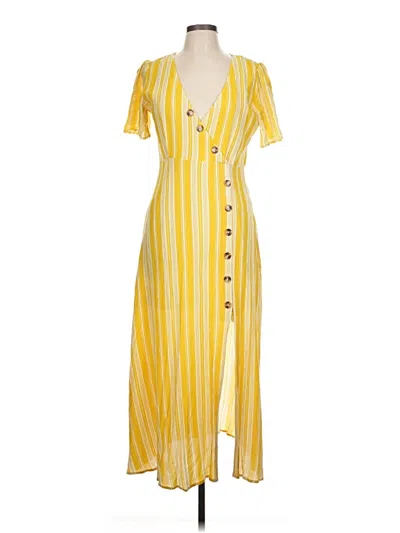 Pre-owned Blue Rain Casual Dress In Yellow