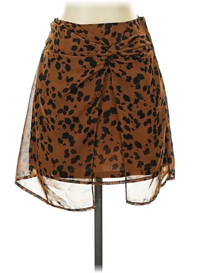 Pre-owned Blue Rain Casual Skirt In Brown