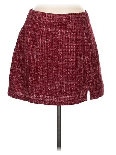 Pre-owned Blue Rain Casual Skirt In Burgundy
