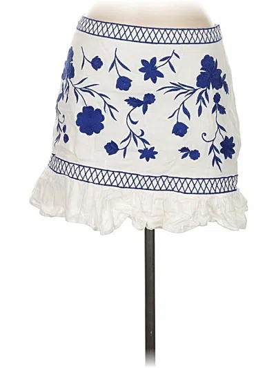 Pre-owned Blue Rain Casual Skirt In White