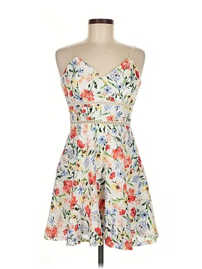 Pre-owned Blue Rain Cocktail Dress In White