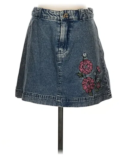 Pre-owned Blue Rain Denim Skirt In Blue