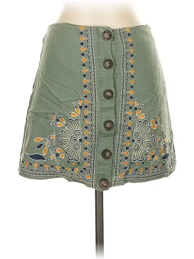 Pre-owned Blue Rain Denim Skirt In Green
