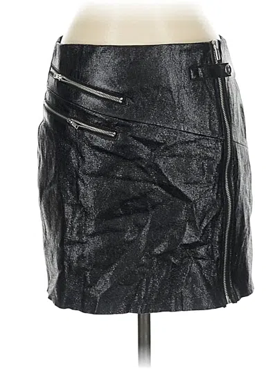 Pre-owned Blue Rain Faux Leather Skirt In Black