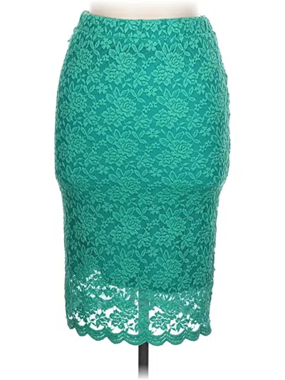 Pre-owned Blue Rain Formal Skirt In Teal