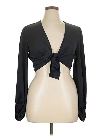 Pre-owned Blue Rain Long Sleeve Blouse In Black