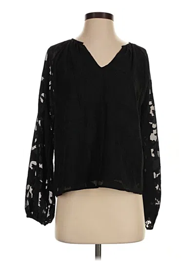 Pre-owned Blue Rain Long Sleeve Blouse In Black