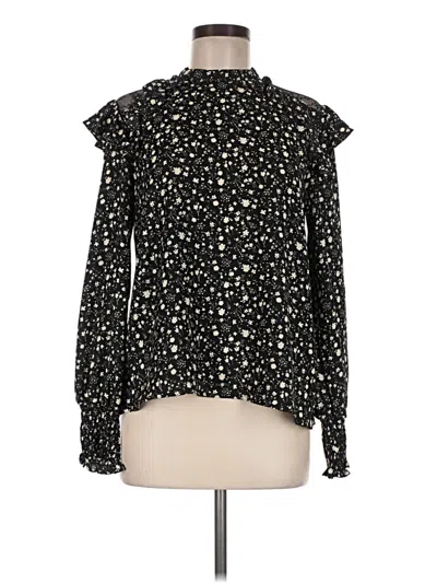 Pre-owned Blue Rain Long Sleeve Blouse In Black