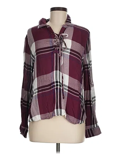 Pre-owned Blue Rain Long Sleeve Blouse In Burgundy
