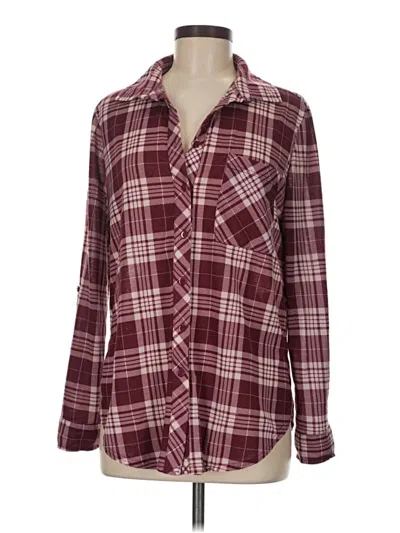 Pre-owned Blue Rain Long Sleeve Blouse In Burgundy