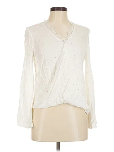 Pre-owned Blue Rain Long Sleeve Blouse In Ivory