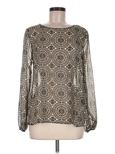 Pre-owned Blue Rain Long Sleeve Blouse In Silver