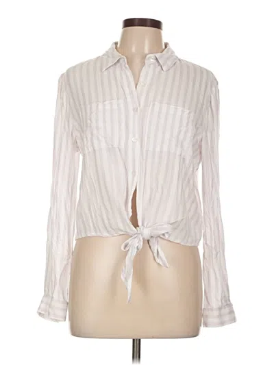 Pre-owned Blue Rain Long Sleeve Blouse In White