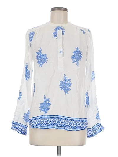 Pre-owned Blue Rain Long Sleeve Blouse In White