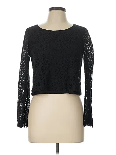 Pre-owned Blue Rain Long Sleeve Top Black Boatneck Tops