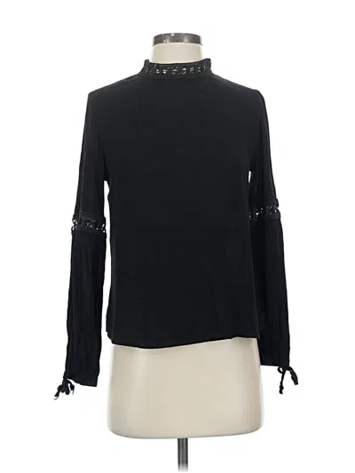 Pre-owned Blue Rain Long Sleeve Top Black Turtleneck Tops