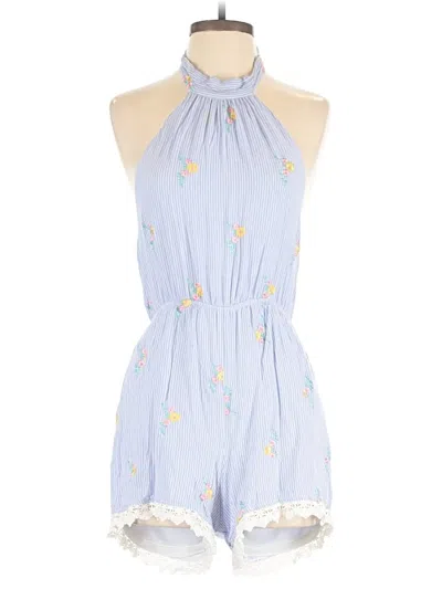 Pre-owned Blue Rain Romper In Blue