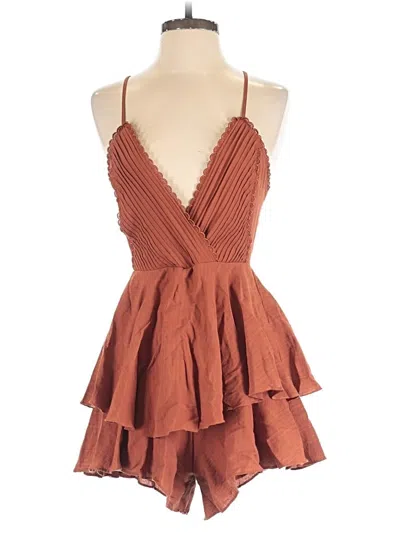 Pre-owned Blue Rain Romper In Brown