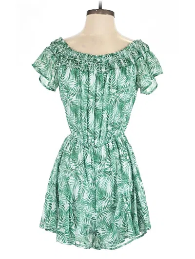 Pre-owned Blue Rain Romper In Green